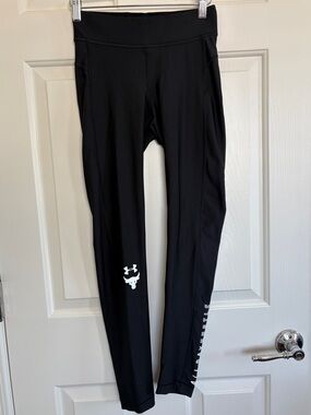 Under Armour Project Rock Logo Full Length Black Leggings